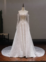 Pearl wedding gown with Basque waist