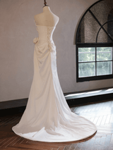 Strapless Wedding Dress With 3D Flower