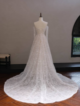 Pearl wedding gown with Basque waist