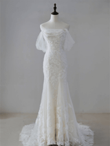 Luminous | Off the shoulder Lace bridal gown