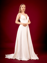 Ada | Boho Beach Wedding Dress With Trail