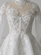 Celeste | Short wedding dress with Long sleeves
