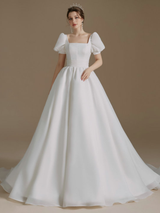 Deanna | Organza wedding dress with lace back up