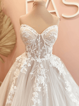 Lena | Corset wedding gown with long train