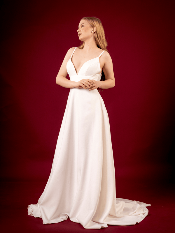 Ada | Boho Beach Wedding Dress With Trail