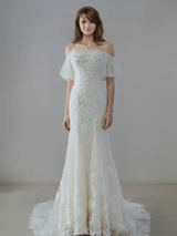 Luminous | Off the shoulder Lace bridal gown