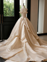 June | Long Train Satin wedding dress