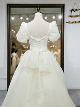 Deanna | Organza wedding dress with lace back up