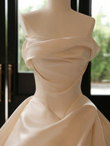 June | Long Train Satin wedding dress
