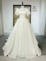 Deanna | Organza wedding dress with lace back up