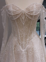 Pearl wedding gown with Basque waist