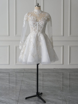Celeste | Short wedding dress with Long sleeves