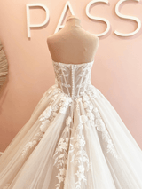 Lena | Corset wedding gown with long train