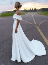 Veromia | Off the shoulder V neck wedding dress