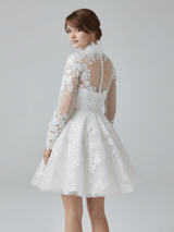 Celeste | Short wedding dress with Long sleeves