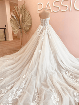 Lena | Corset wedding gown with long train