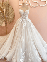 Lena | Corset wedding gown with long train