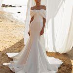 off the shoulder wedding dress