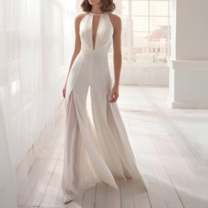 Halter Neck Bridal Jumpsuit