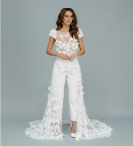 Wedding Jumpsuit with Trail