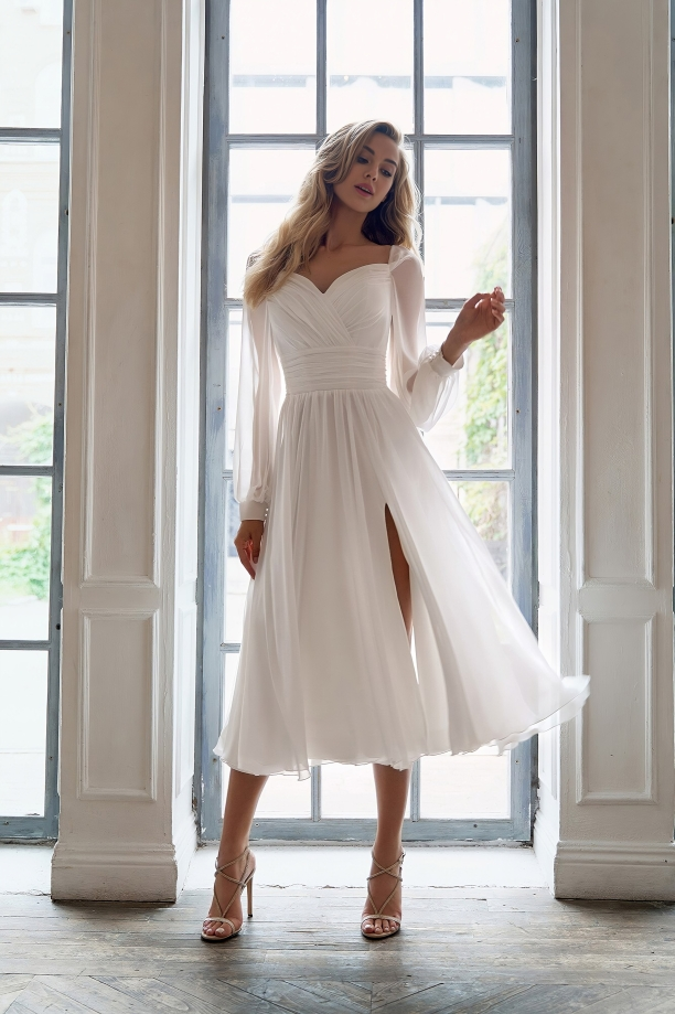 Simple Chiffon Short Wedding Dress 