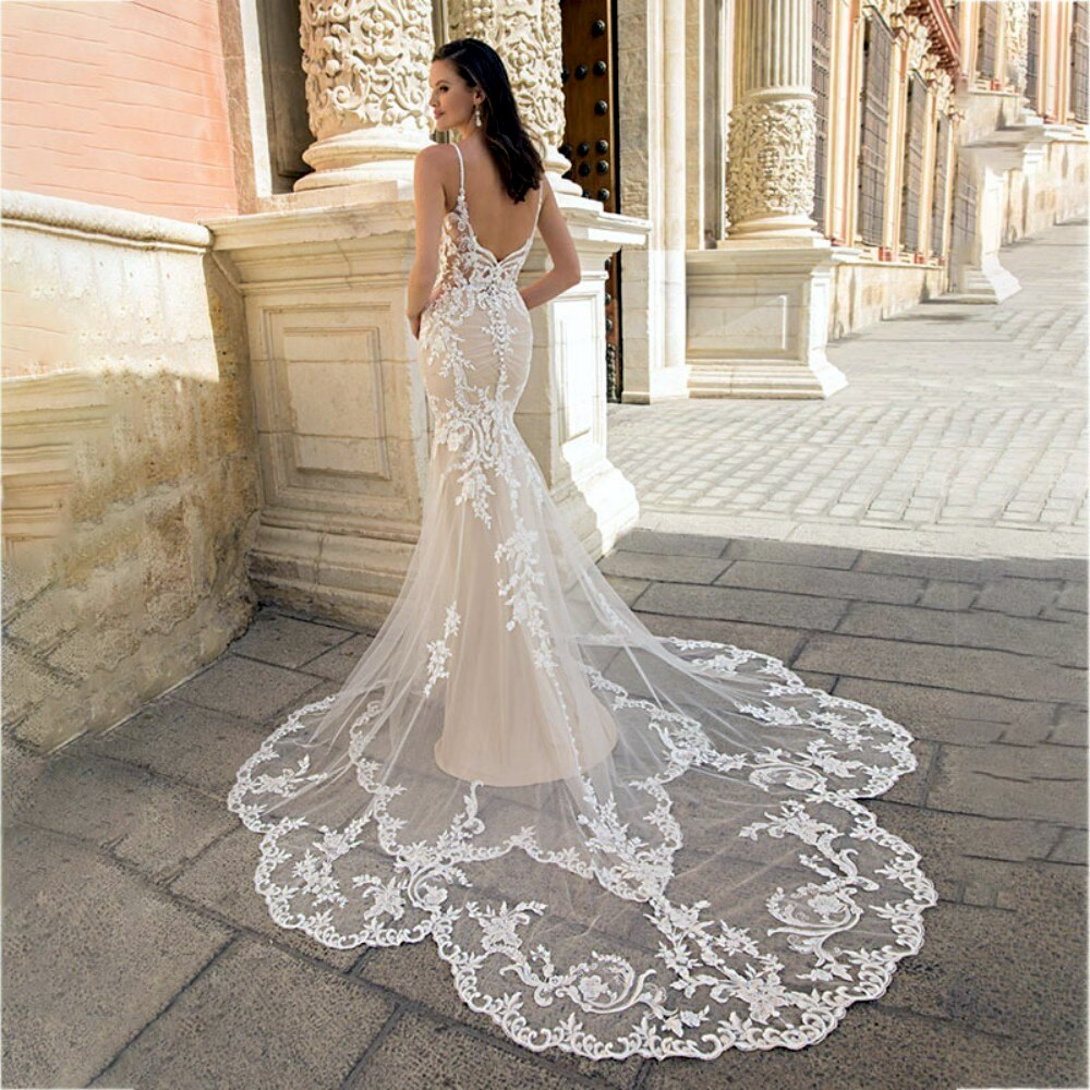 Luxury Mermaid Wedding Gown with Train